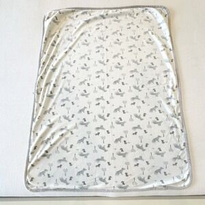 Gerber Modern Moments Baby Blanket Jungle Cat Gray White Velour Waffle Weave
